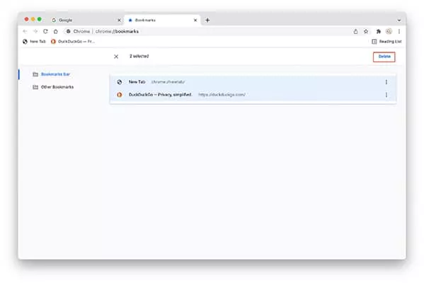 Chrome desktop bookmarks manager