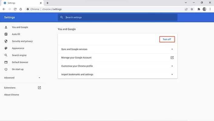 Chrome Windows settings