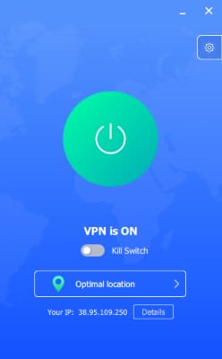 Click the icon in the center to activate the VPN