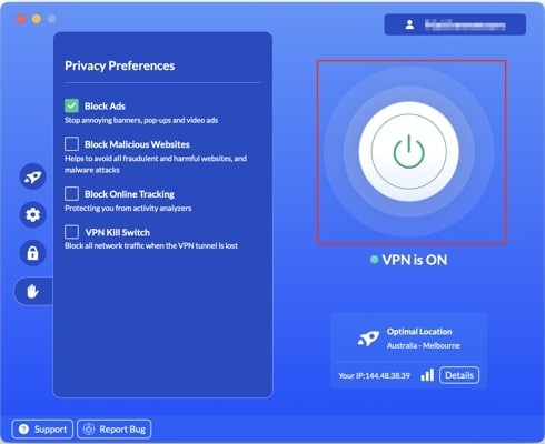 VeePN Mac with VPN on