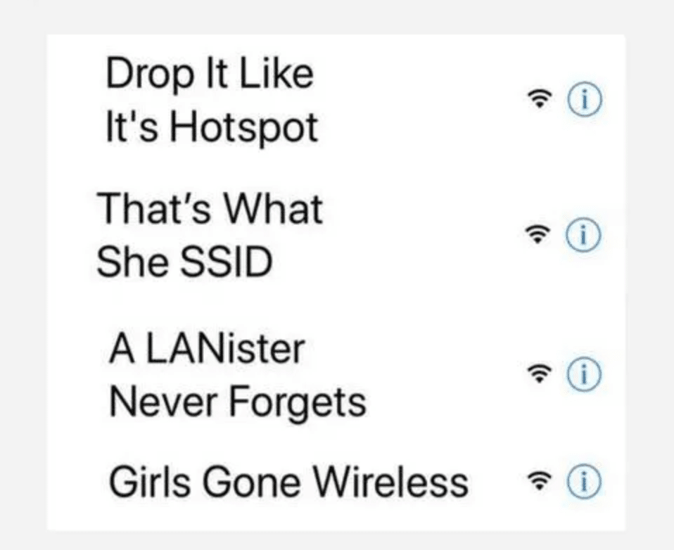 Examples of funny network names