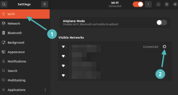 Select Wi-Fi and click the settings icon next to your network’s name