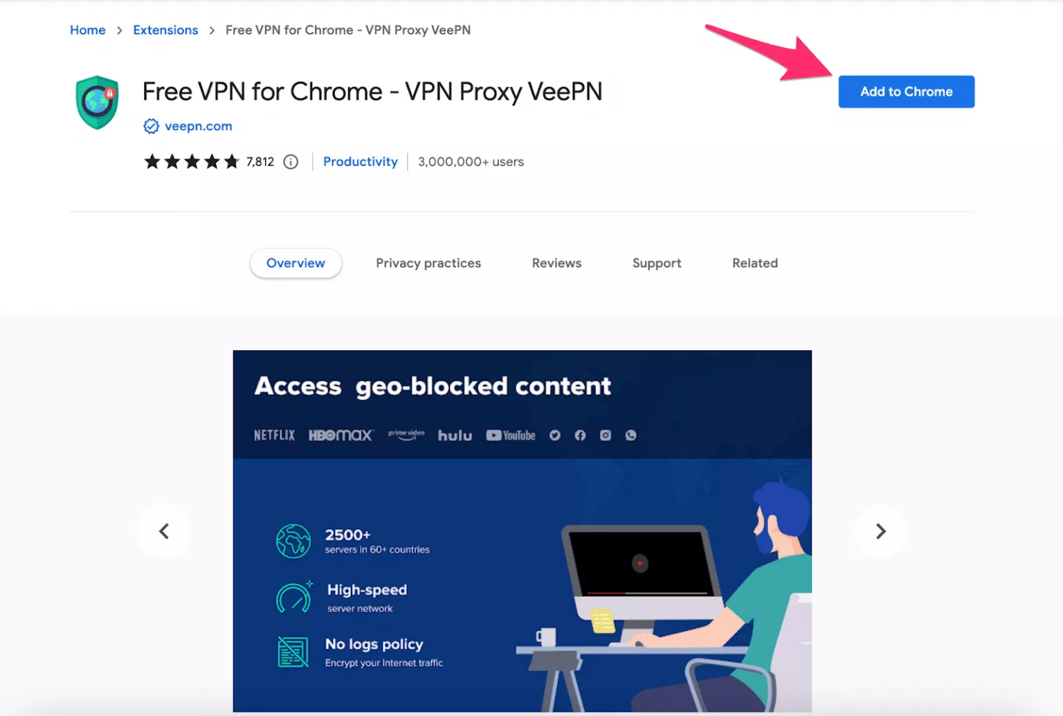 Add VeePN to your browser extensions