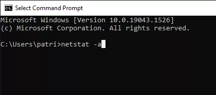 Type netstat -a