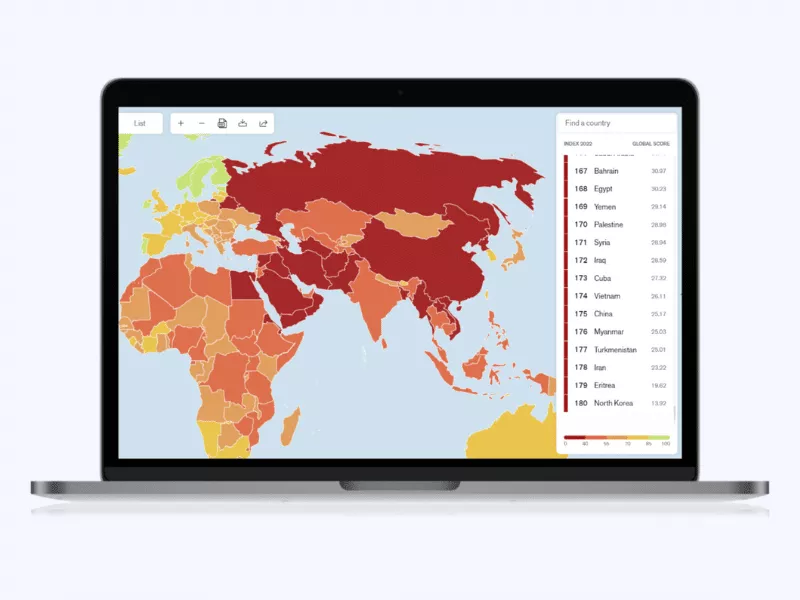 Countries with internet censorship