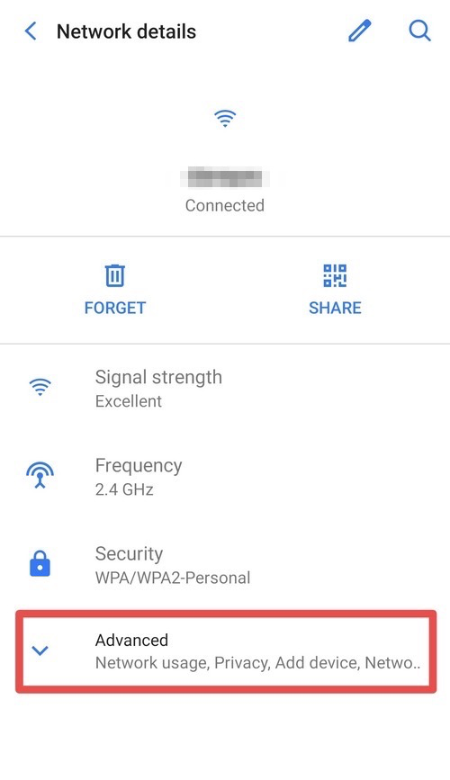 Select Wi-Fi and tap your network’s name