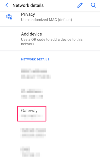 Your router’s IP will be next to Gateway