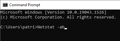 Type Netstat -ab to view all open ports