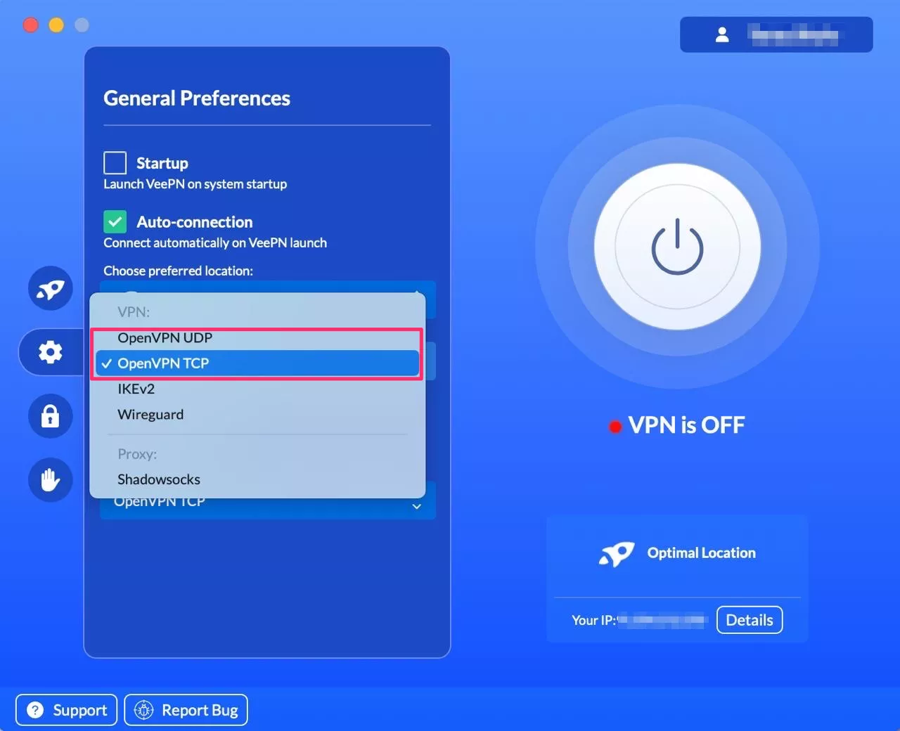 Pick OpenVPN UDP or OpenVPN TCP