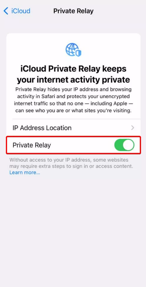 How to turn on iCloud Private Relay on an iPhone