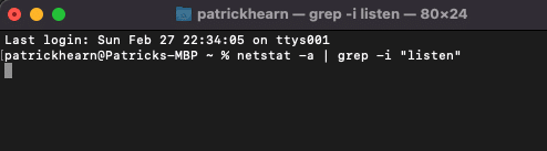 Type netstat -a | grep -i "listen"