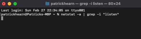 Type netstat -a | grep -i "listen"