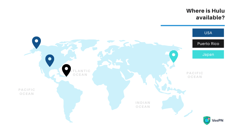 The availability of Hulu around the globe