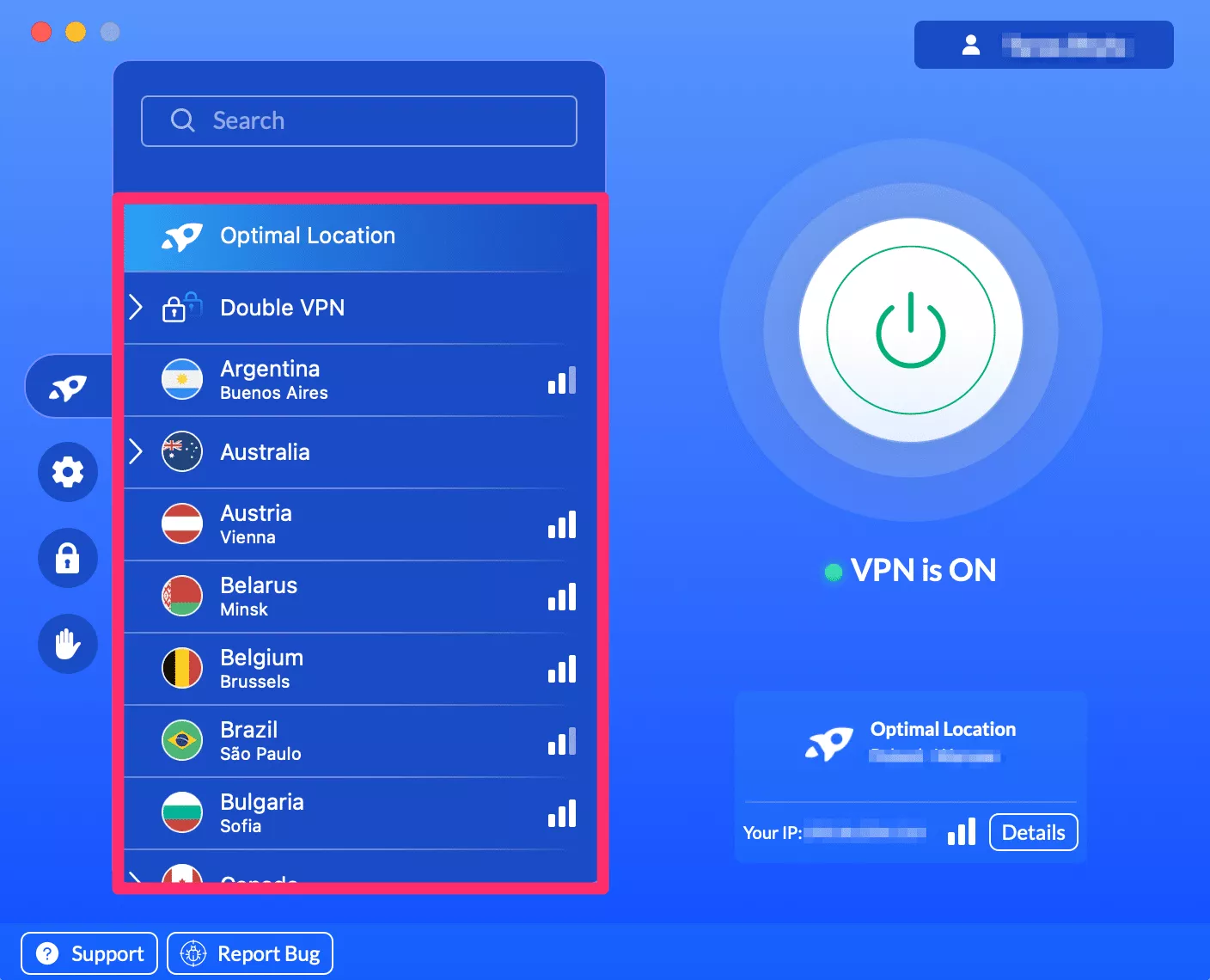 Escolhe um servidor VPN ideal na aplicação VeePN