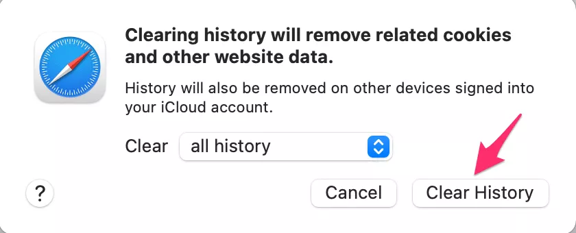 Clear all history