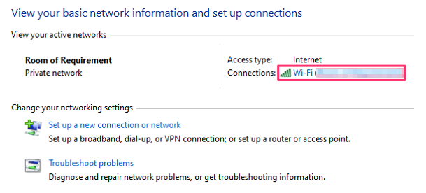 Right-click Wi-Fi and select your network’s name