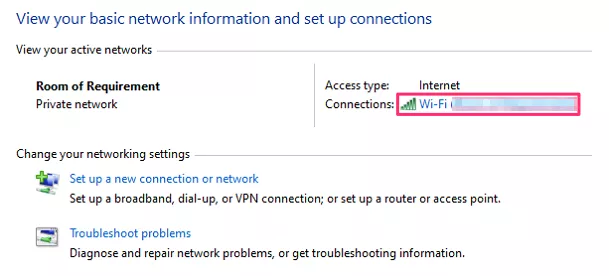 Right-click Wi-Fi and select your network’s name