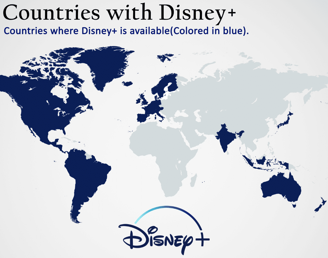 Countries where Disney Plus is available