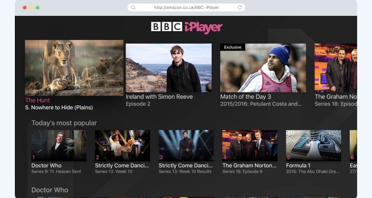 BBC iPlayer homescreen