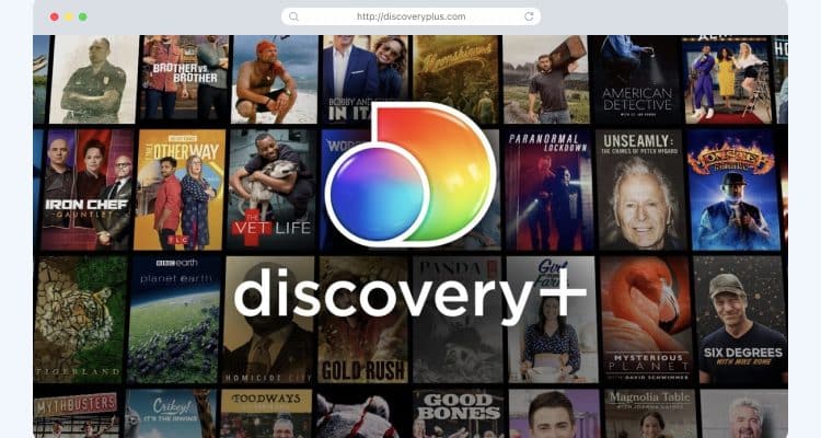Discovery Plus homescreen