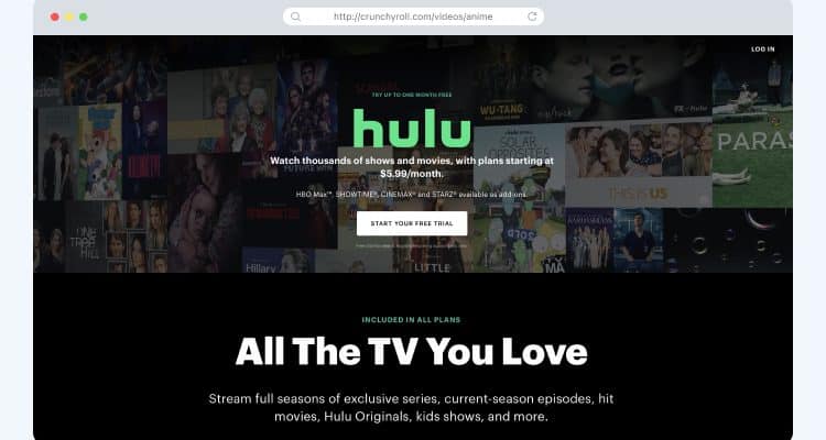 Hulu homescreen