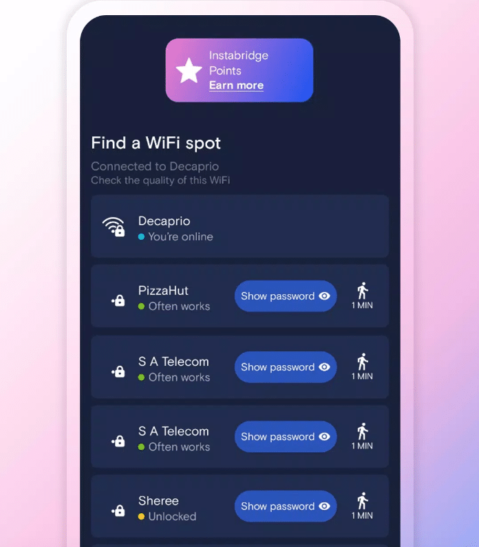 Instabridge Wi-Fi finder app