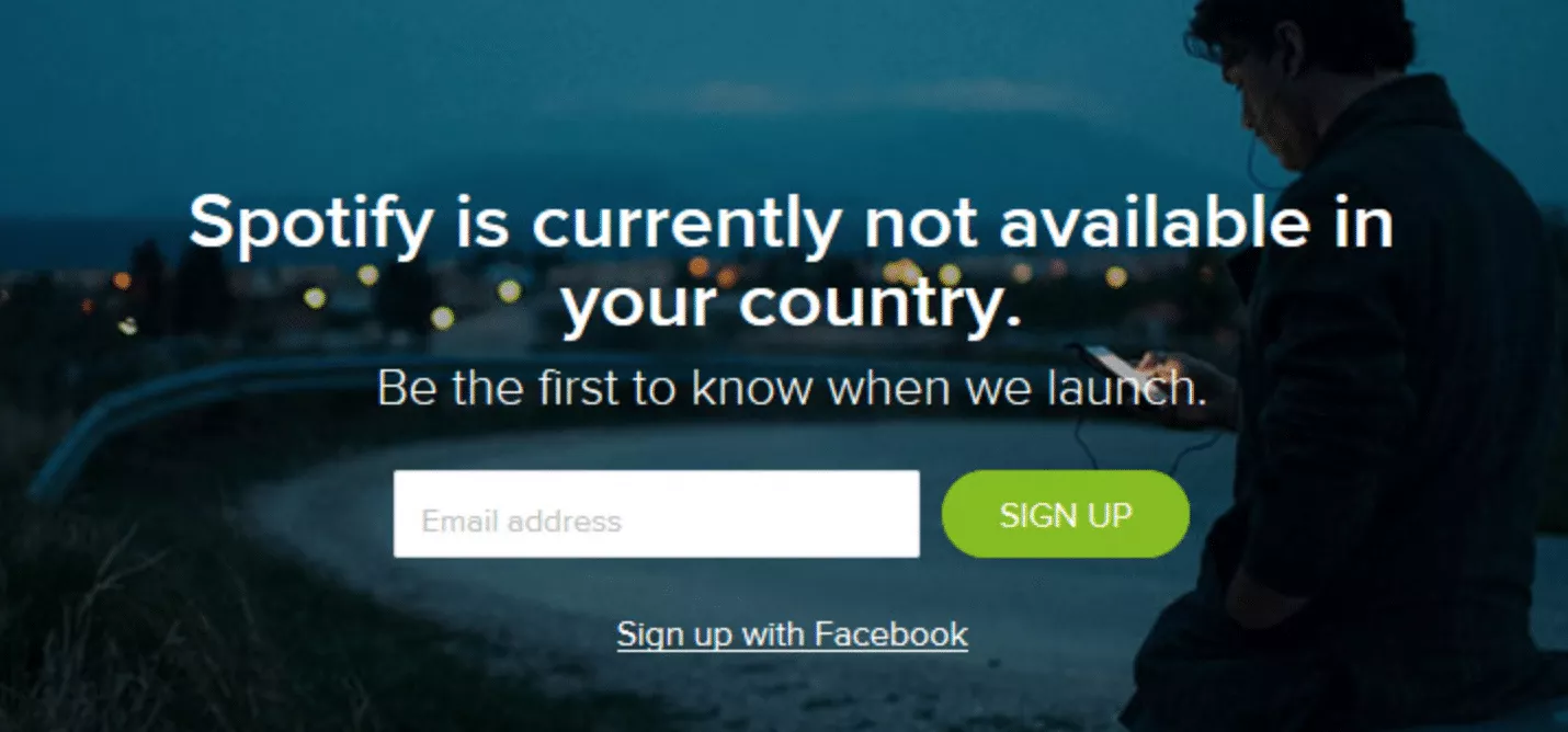 Spotify unavailable message