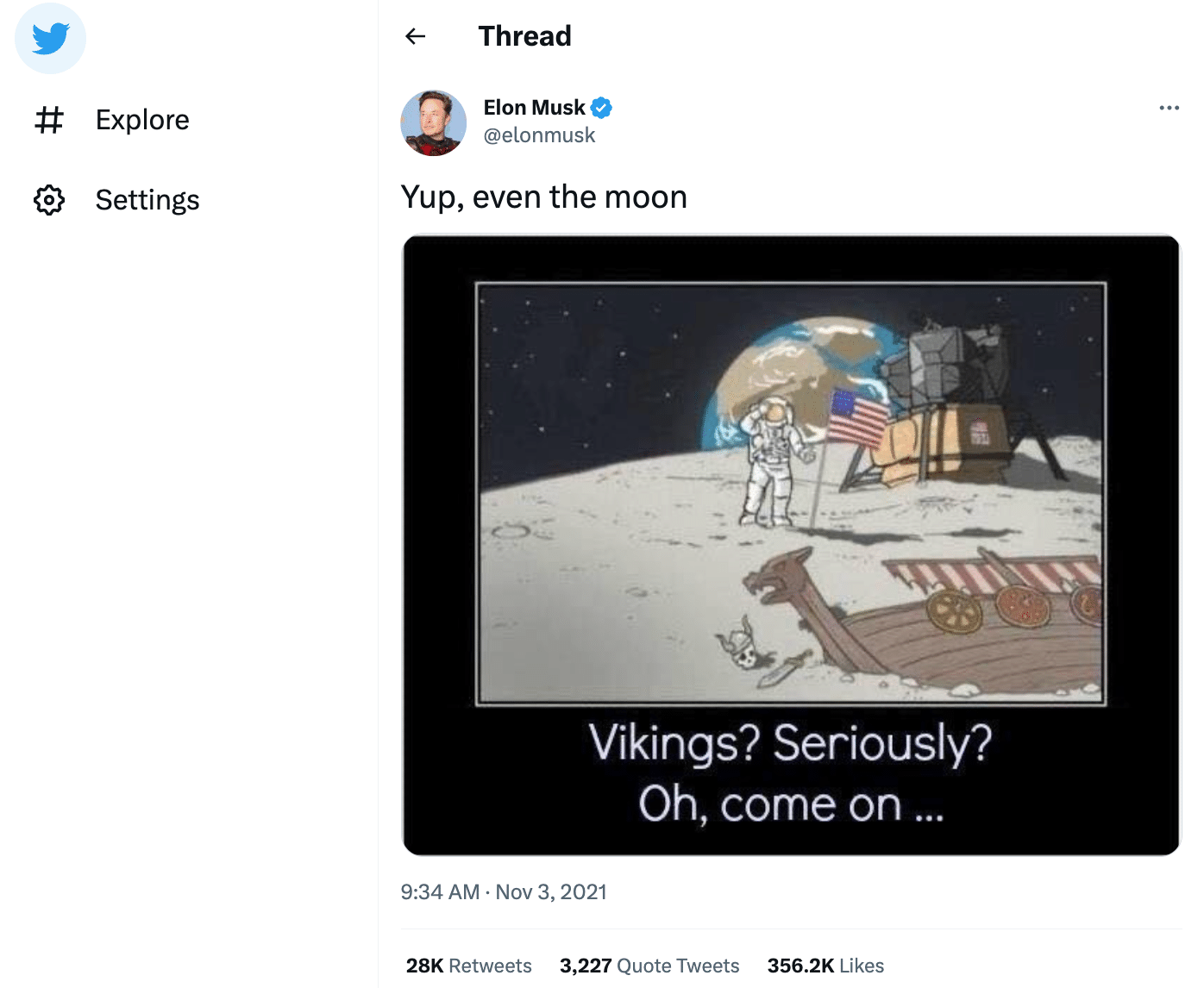 Elon Musk’s tweet about Vikings and the Moon caused rapid rises and falls of several unknown crypto projects.
