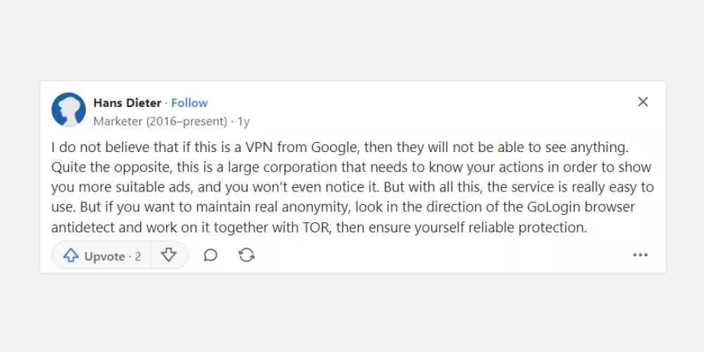 Google One VPN security 