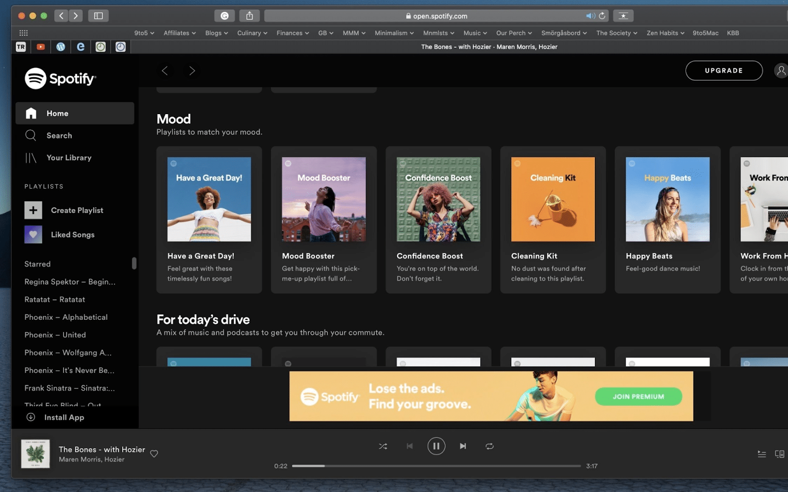 Spotify interface