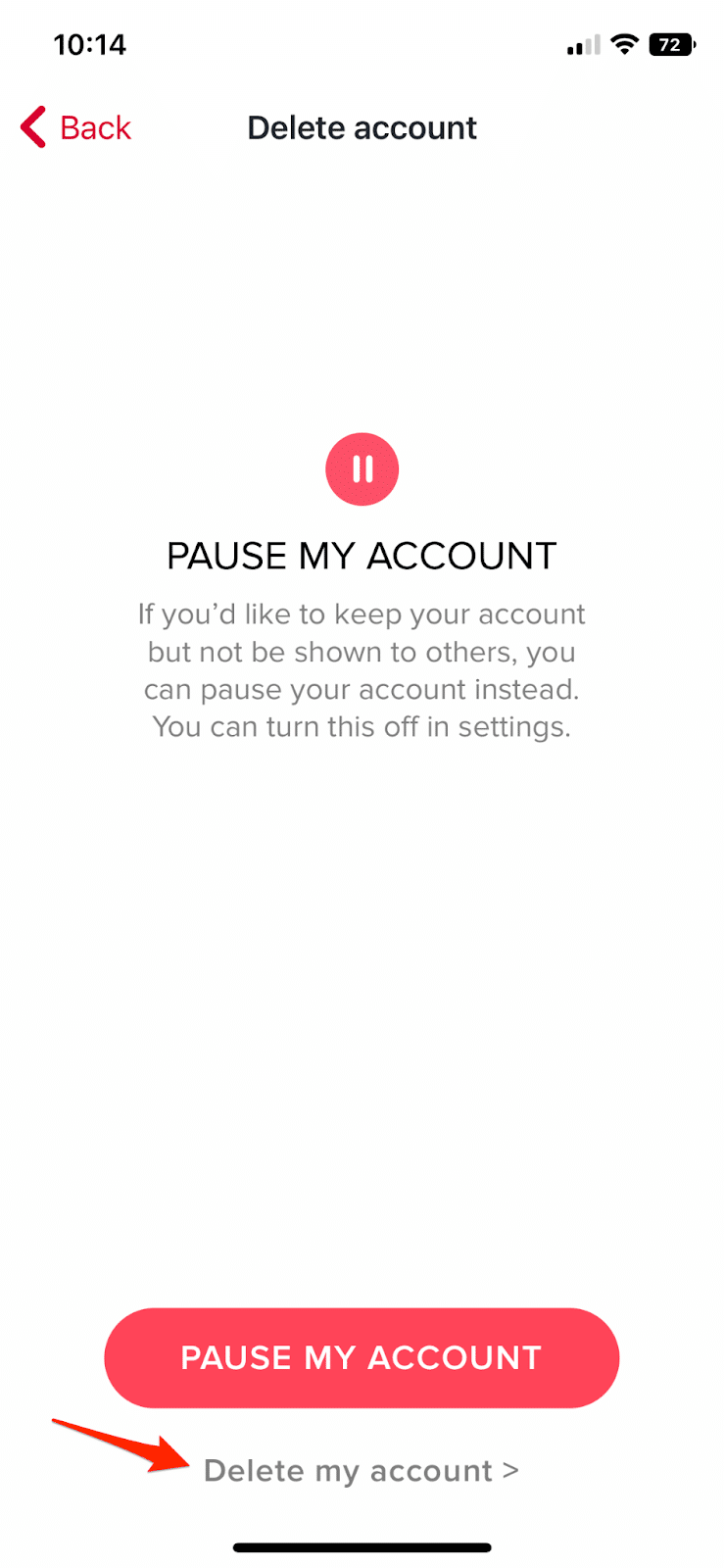 You can decide whether you want to pause your Tinder account or delete it