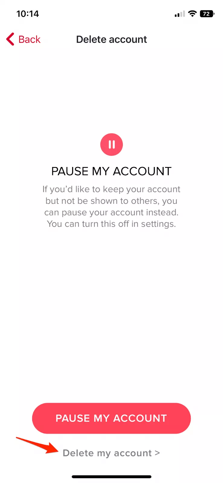 You can decide whether you want to pause your Tinder account or delete it