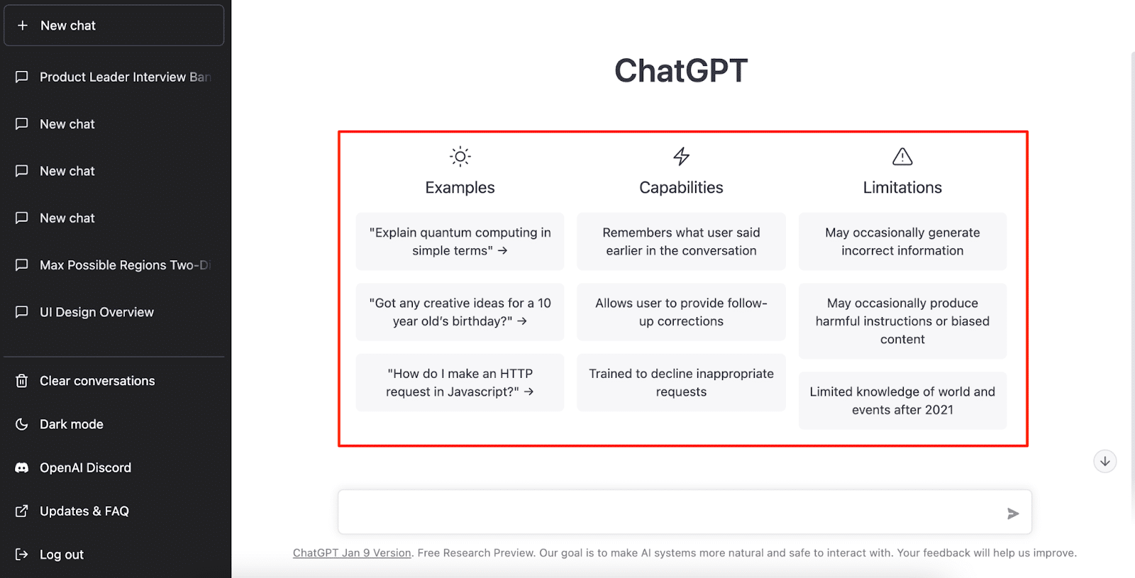 Examples of how ChatGPT works explaining its capabilities and limitations