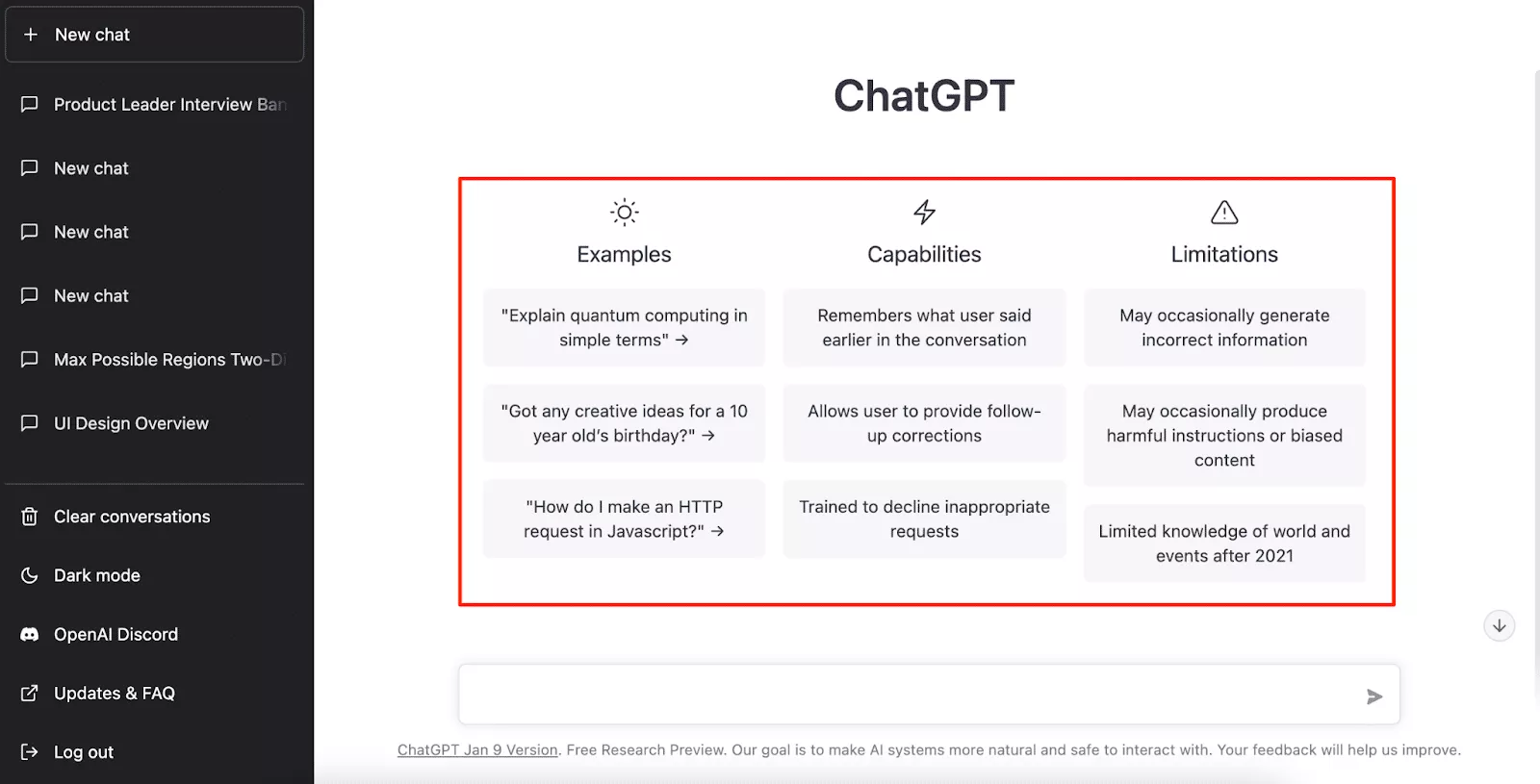 Examples of how ChatGPT works explaining its capabilities and limitations