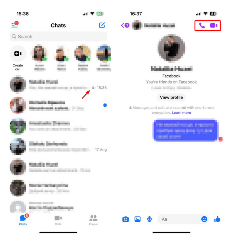 How to start a secret video or audio call on Messenger