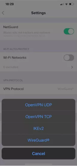 Multiple VeePN VPN protocols