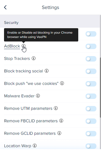 AdBlock settings
