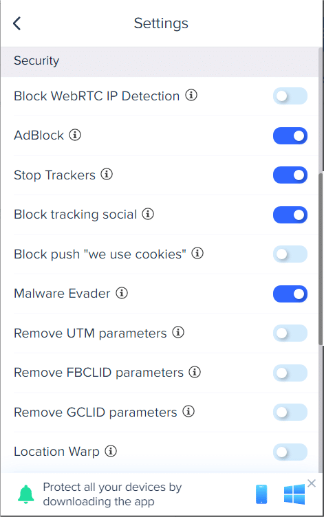 Tracking prevention in VeePN Chrome Extension