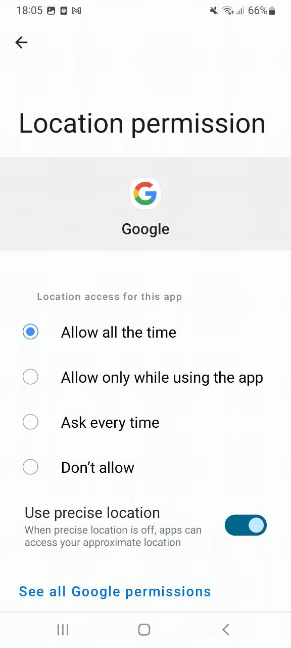 How to give location permission on an Android phone