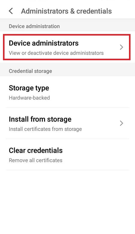 How to remove administrator access on Android