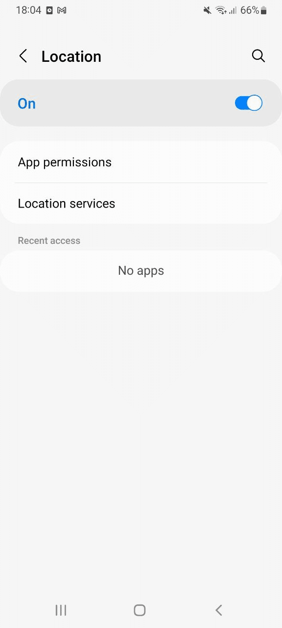 Location settings on an Android phone