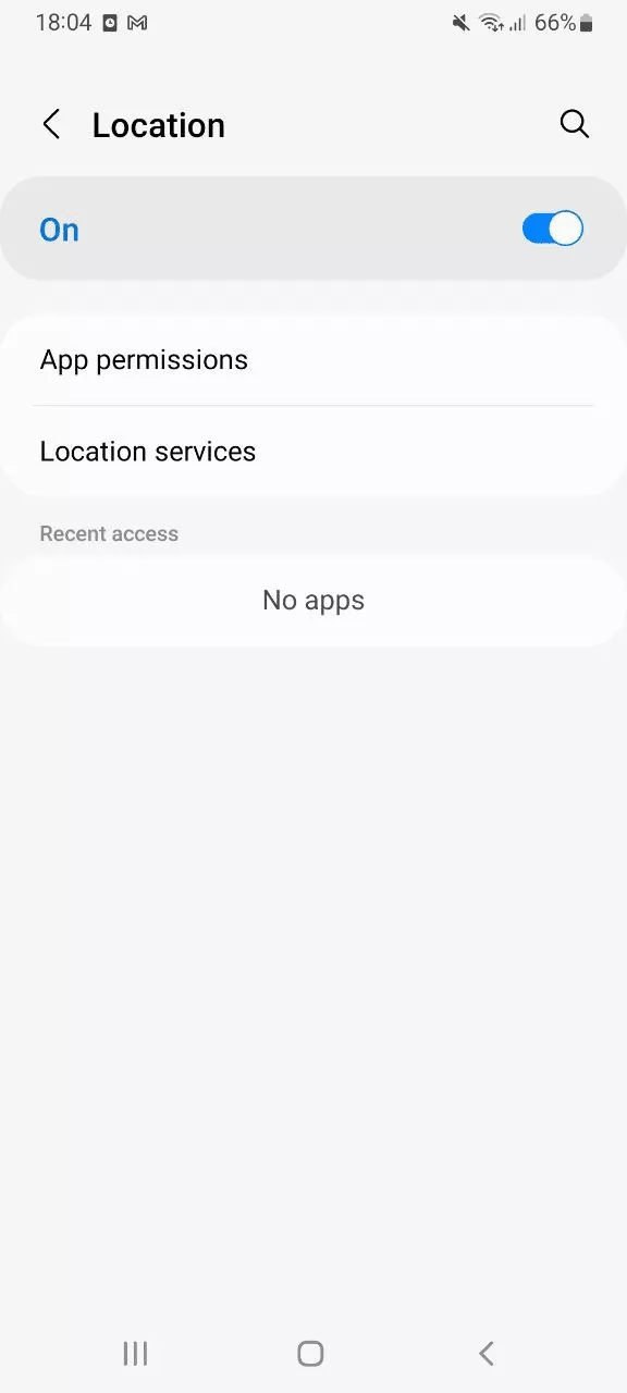 Location settings on an Android phone 