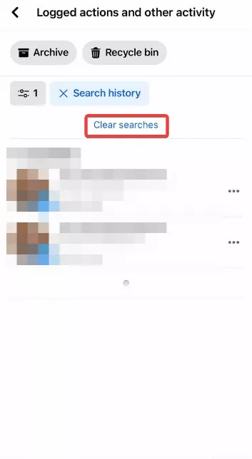 Pressing the Clear Search option