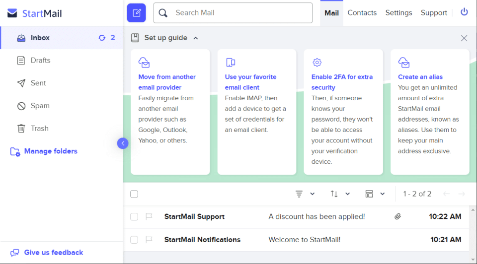 Gmail alternatives StartMail