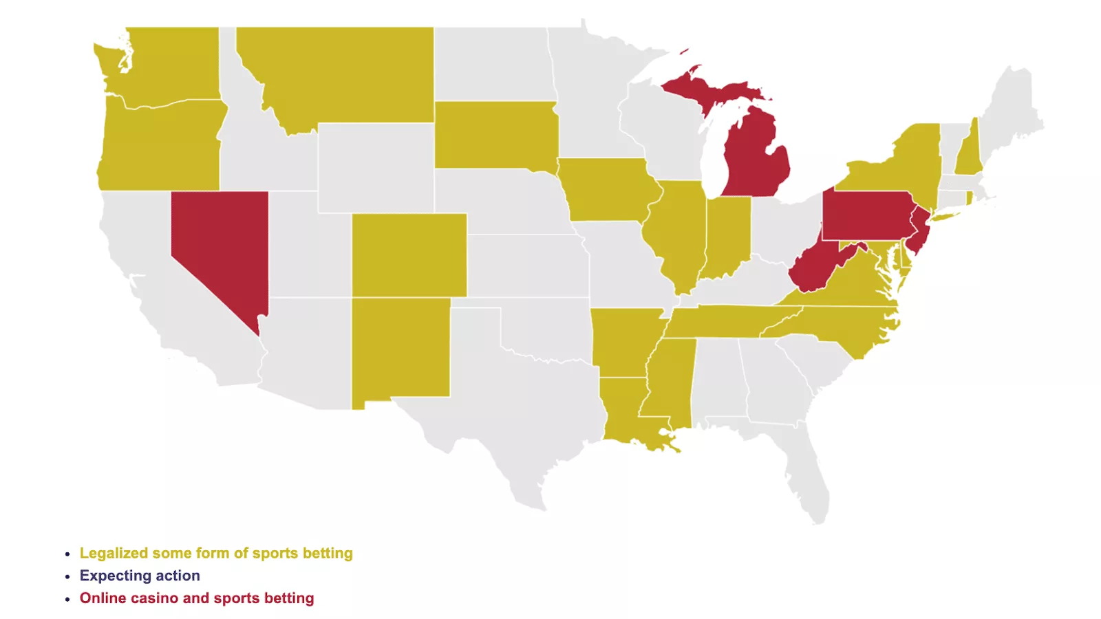 The legitimacy of online gambling in different states of the USA