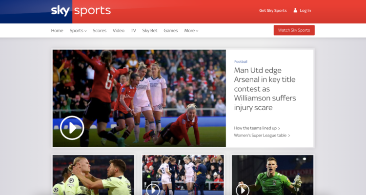 Sky Sports website