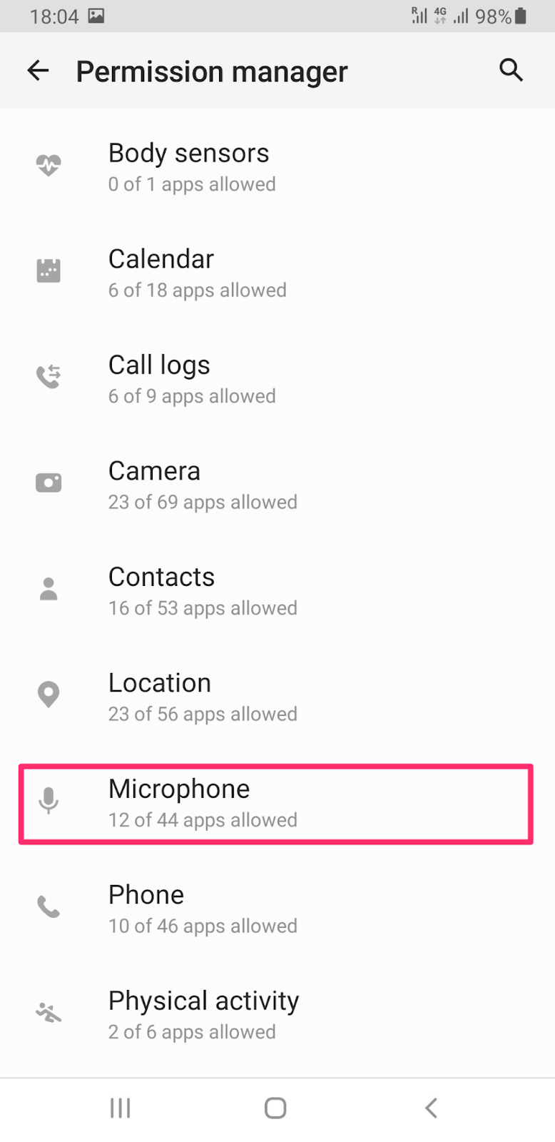 Select "Microphone"