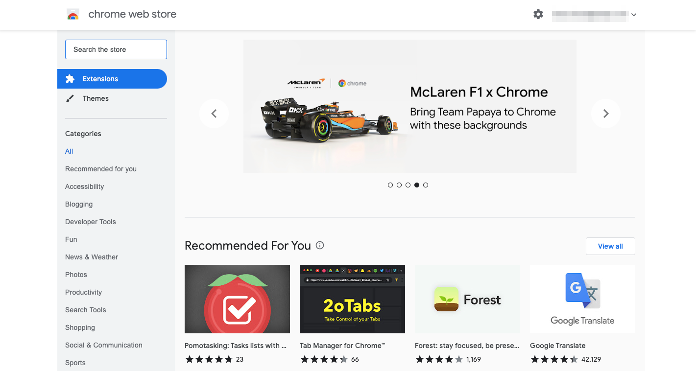 Chrome Web Store offers over 130 000 browser extensions