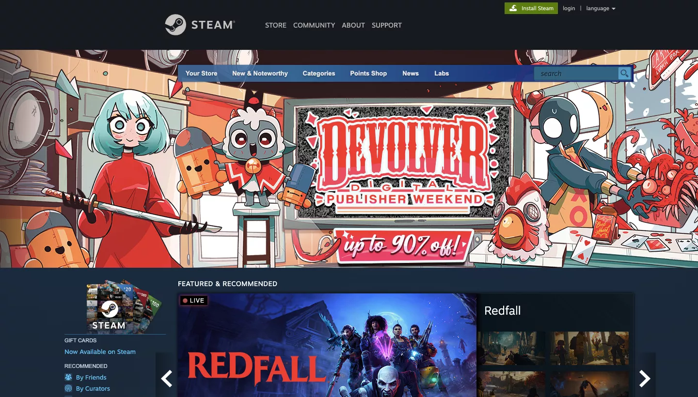 فتح متجر Steam Store