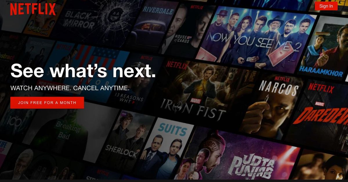 Netflix media streaming platform